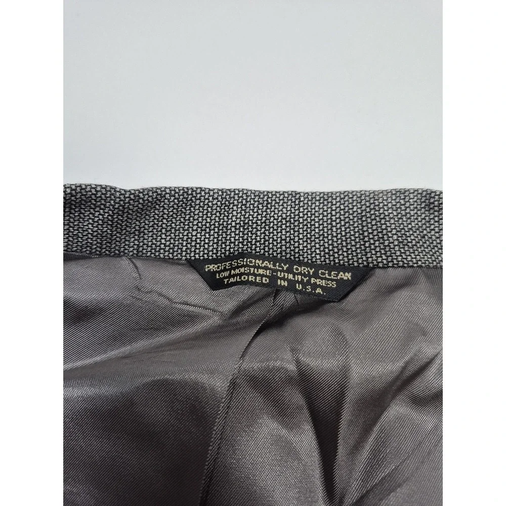 VTG Sansabelt Suit Mens 46 Long Gray Wool Check 2 Piece 41x36 Made in USA NWT